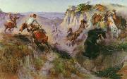 Charles M Russell The Wild Horse Hunters Sweden oil painting reproduction
